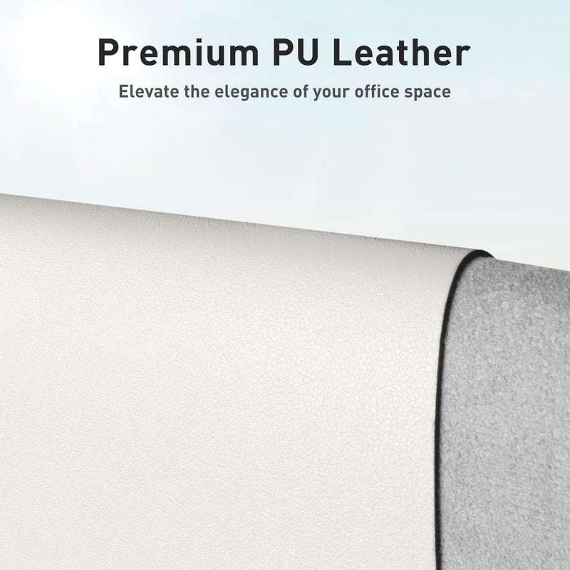 Aothia Leather Desk Pad Protector, Mouse Pad, Office Desk Mat, Non-Slip PU Leather Desk Blotter, Laptop Desk Pad, Waterproof Desk Writing Pad for Office and Home (Off-White,31.5" x 15.7") - Image 2